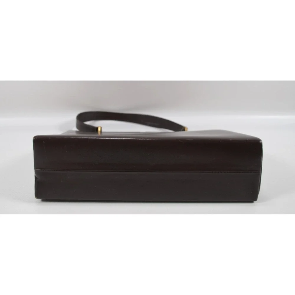 Vintage 1950s L.S. Ayres & Co Burgundy Leather Kelly Bag Purse Made in England